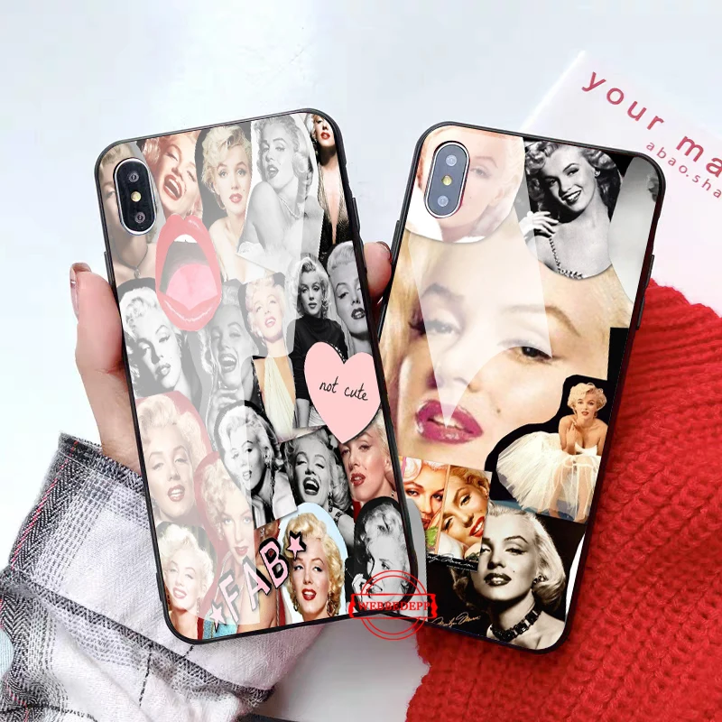 Стеклянный чехол Marilyn Monroe для Apple iPhone 11 Pro X XS Max 6 6S 7 8 Plus 5 5S SE|Бамперы| |