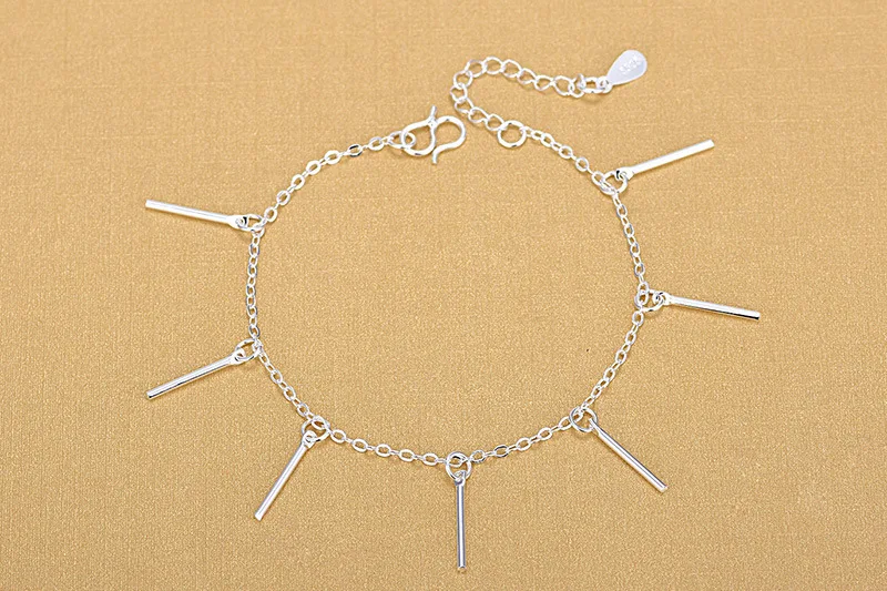 Everoyal Charm Long Tube Silver Anklets For Women Jewelry Fashion Lady 925 Bracelets Girl Accessories Lover Gift | Украшения и