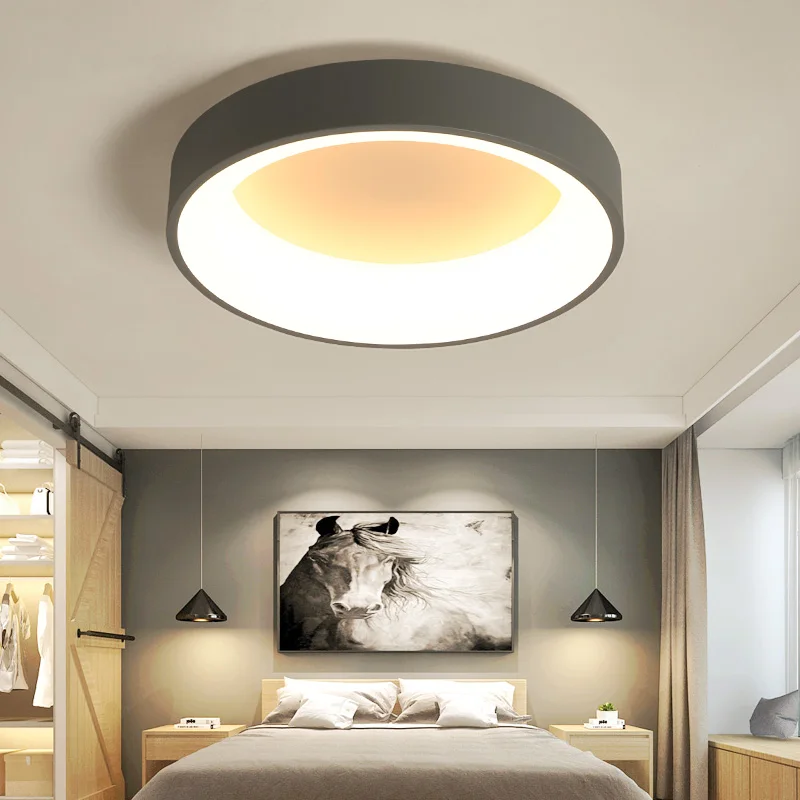 Hot sale white/Gray Minimalism Modern LED ceiling lights for living room bed room lamparas de techo Ceiling Lamp light fixtures