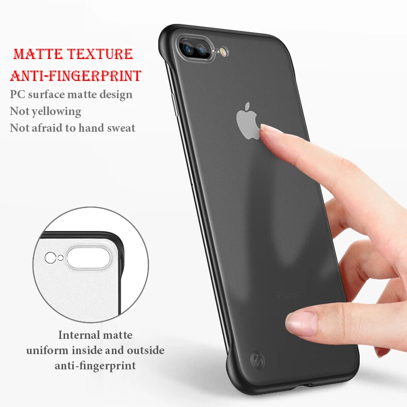 Бескаркасный чехол для iPhone 7X6 6S 8 Plus XS Max XR с кольцом пальцев ПК на 7 Прозрачный