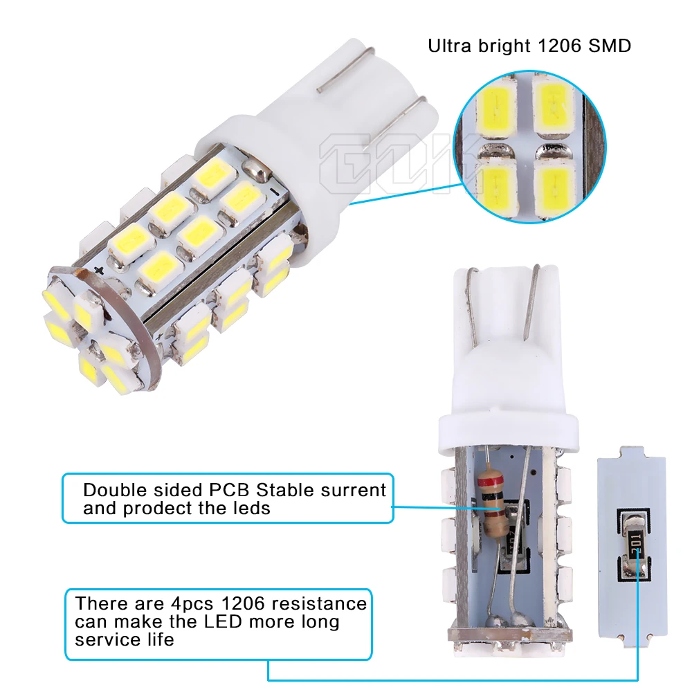 Авто T10 30smd светодиодный 1206 w5w 194 168 192 3020 smd автомобиля Клин Парковка купол