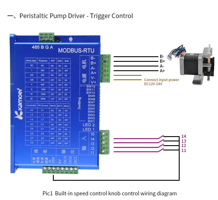 Kamoer MODBUS шаг двигателя перистальтический насос управления Лер для регулировки скорости и управления KHL KDS KCS KAS насос шагового двигателя