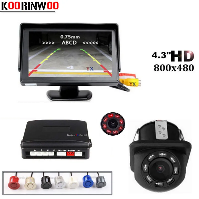 Koorinwoo HD CCD парктроник датчик парковки автомобиля 4 зуммер камера заднего вида