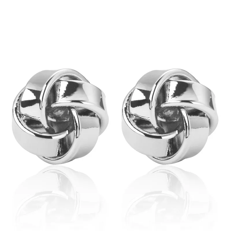 Высококачественные модные запонки суперсеребристые золотистые узлы