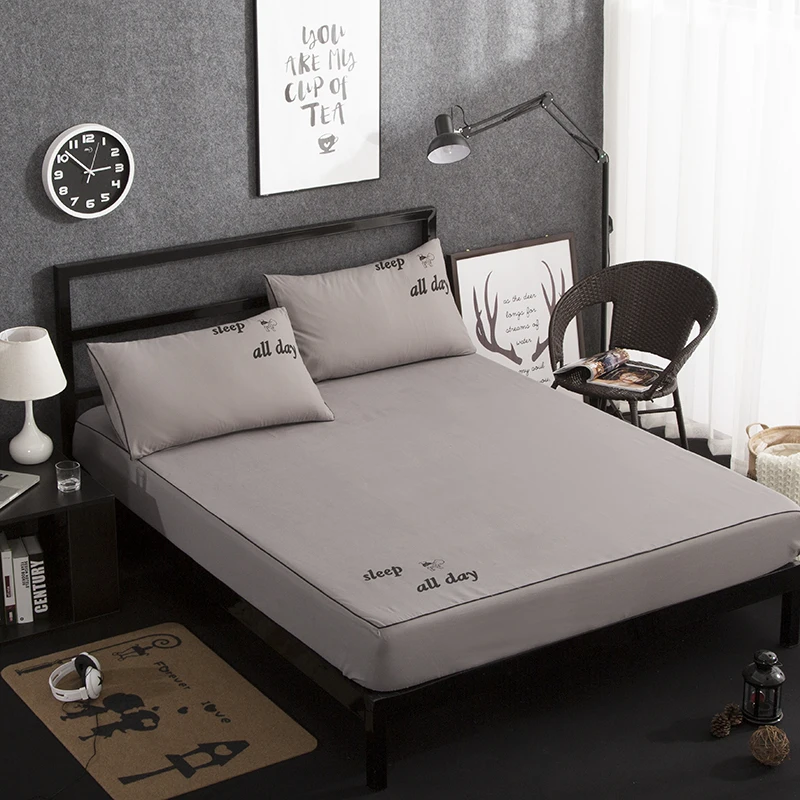 

High 30cm Solid Color Fitted Sheet Skin Friendly Cotton Bed Sheet Four Corners With Elastic Band Mattress Covers
