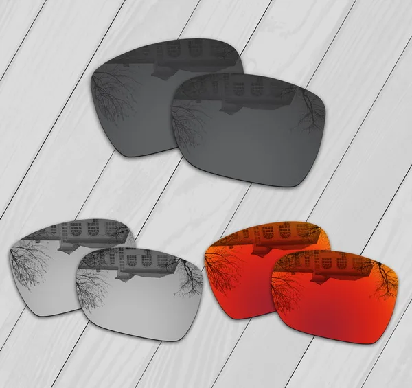 Black-Silver-Red E.O.S поляризованные улучшенные Сменные линзы для солнцезащитных очков с отклонением от Окли-несколько вариантов - Цвет линз: Black-Silver-Red