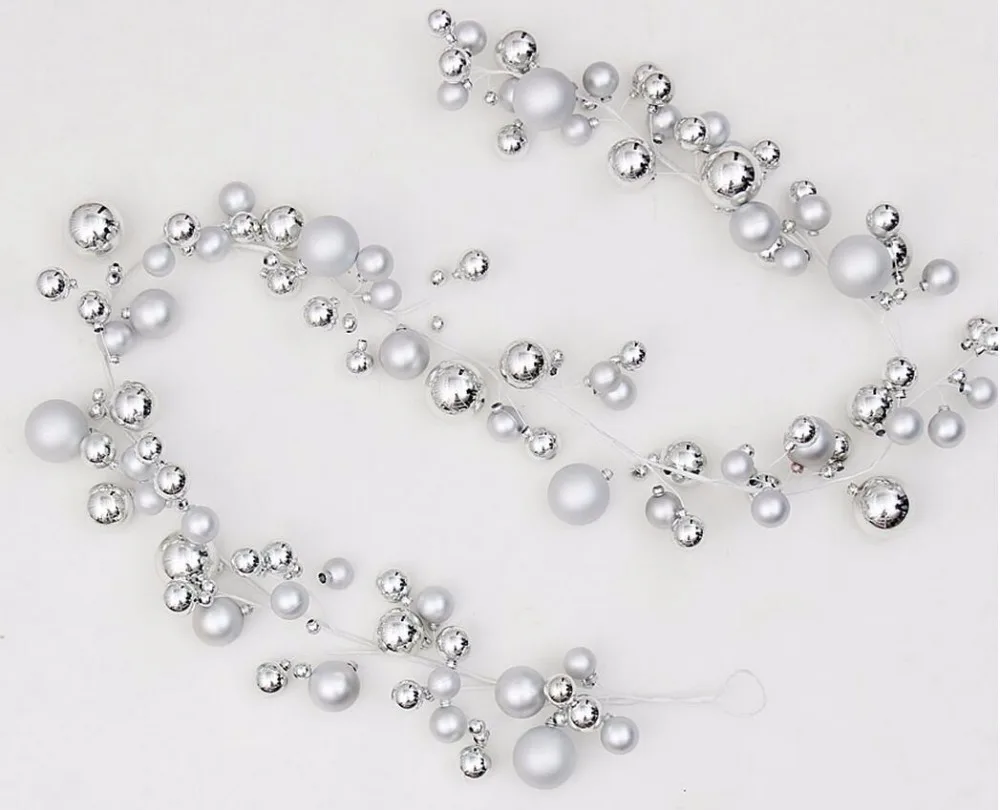 1 8 метра красный/Золотой/Серебряный круглый шар кластерная гирлянда на Рождество