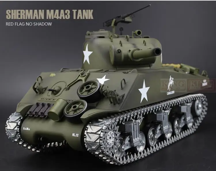 Henglong 1/16 Масштаб 2,4 ГГц Радиоуправляемый Танк Шерман M4A3 боевой танк армии США конечная металлическая Версия дым звук металлические шестерни треки - Цвет: M4A3 standard