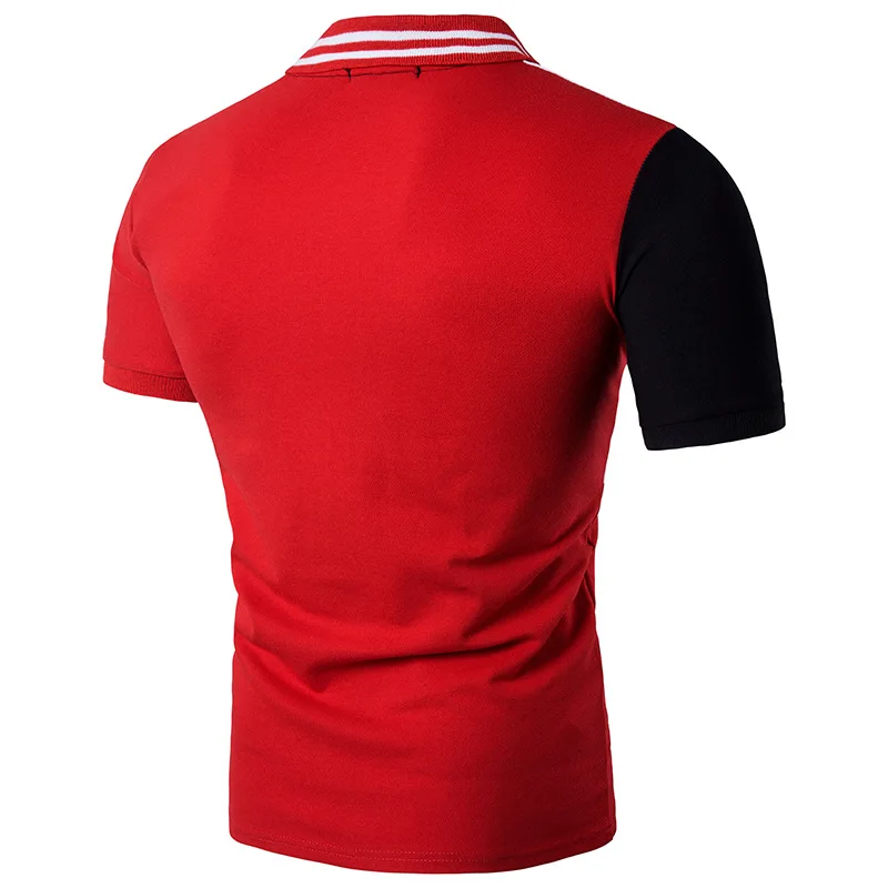

Summer men's cultivate one's morality leisure polo shirt color stitching joker cotton men polo shirts with short sleeves