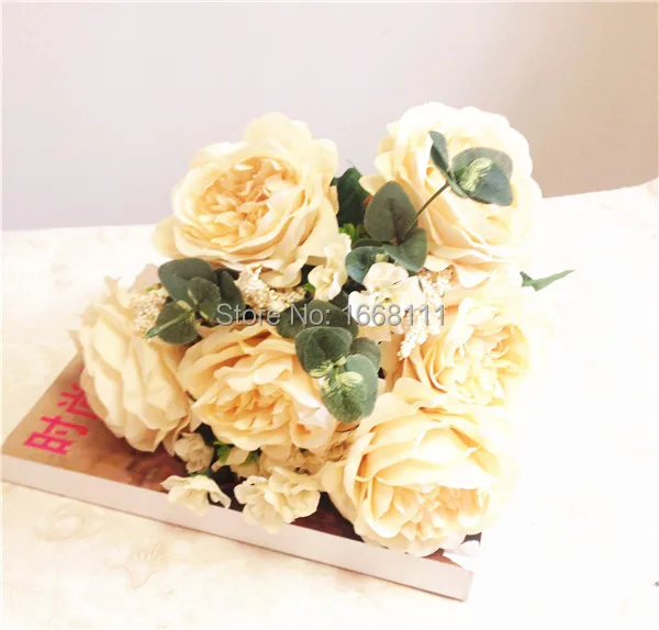 Букет пионов (6 головок/шт.) искусственные цветы Европа масляные краски эффект