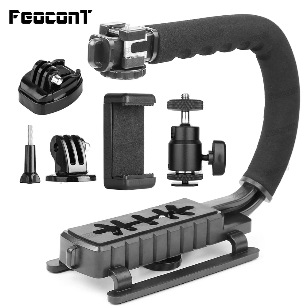 Stabilizer kits Pro камера стабилизатор тройной башмак крепление видео держатель видео ручка держатель для вспышки Адаптер для Gopro Nikon DSLR SLR iPhone X 8 - Цвет: Stabilizer kits