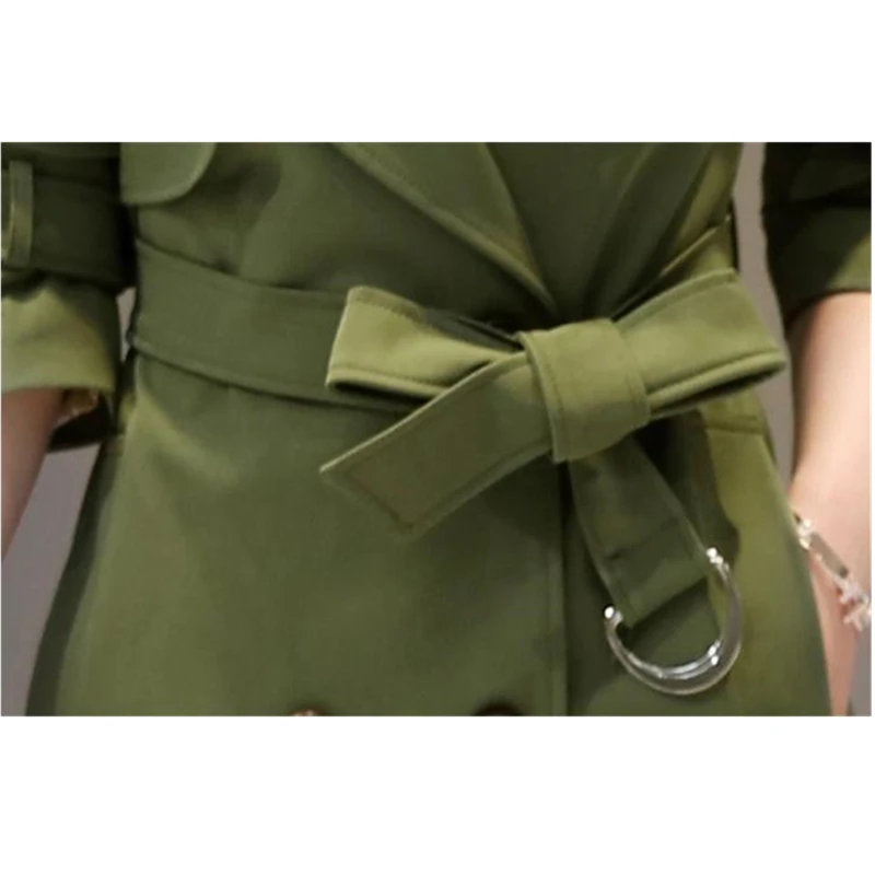 

plus size Women Windbreaker 2020 Spring Autumn Fashion Solid color Trench Coat Female Splice Long Overcoat Slim ladies Outerwear