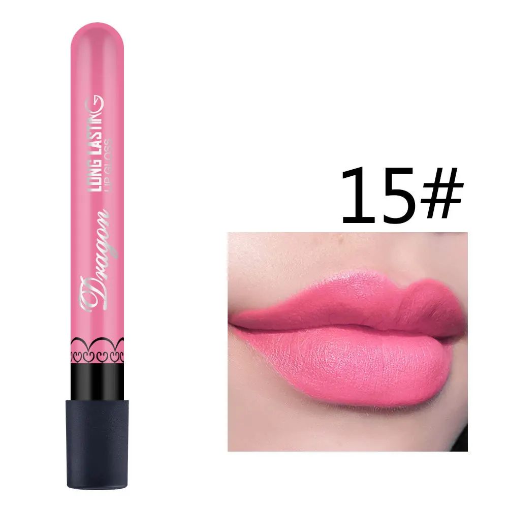 

1@# 1Pcs Sexy Pink Rose Fog Velvet Matte Lip Gloss Liquid Lipstick Women Lips Matt Make Up Lip Stick Maquillaje Lipgloss