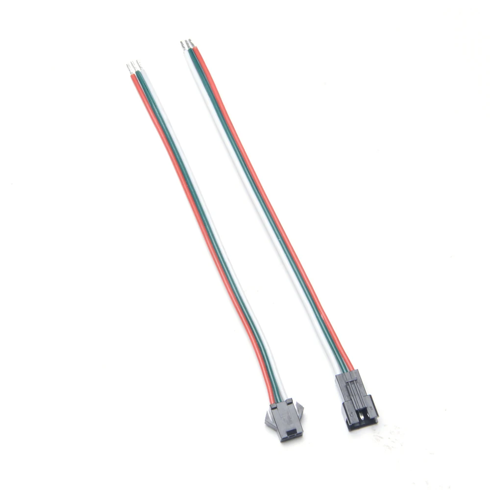 

10pairs 3pin Wire JST Connector Male Female Plug Socket Connect Cable Wire for WS2811 WS2812B RGB LED Strip RC Battery Auto Car