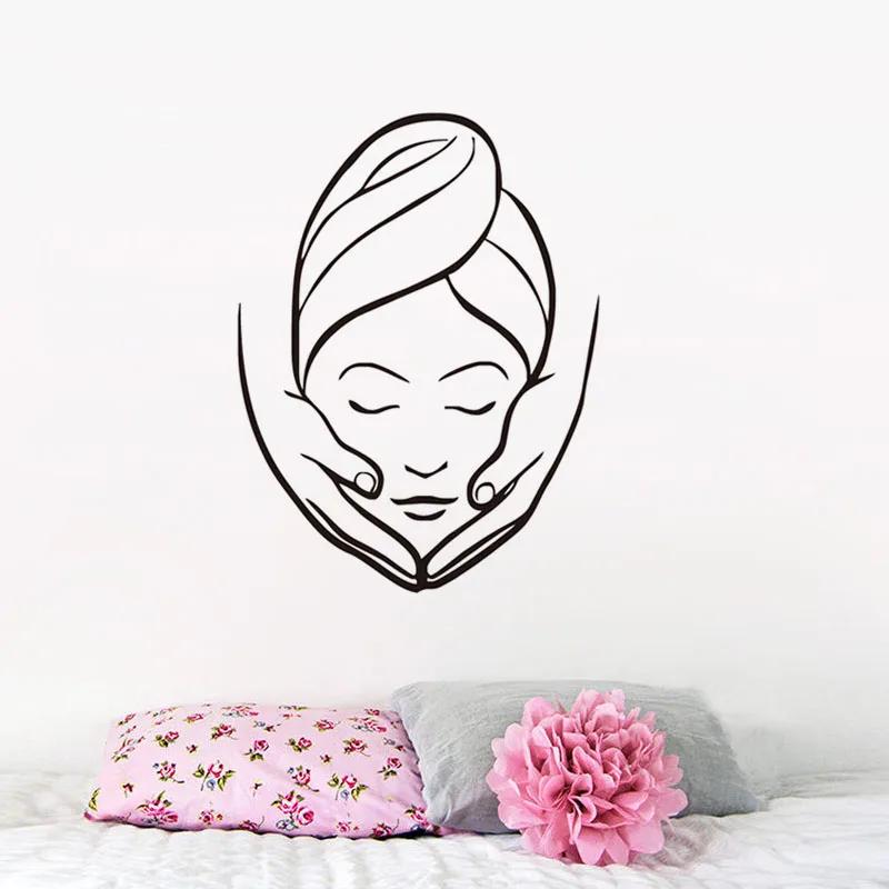 

Spa Beauty Salon Wall Stickers Art Modern Design Wall Vinyl Decals Girl Massage Wall Murals Home Decor Bathroom Wall Decoration