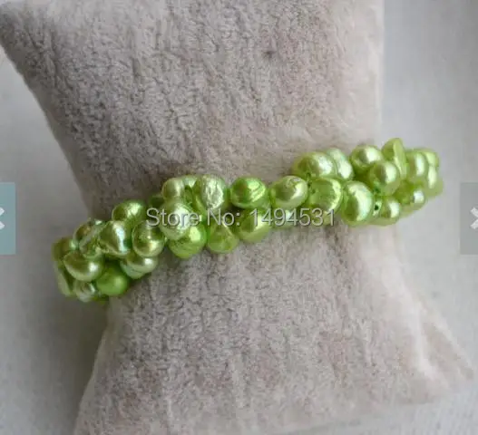 Ювелирные изделия из жемчуга браслет натурального пресноводного 7 дюймов витой