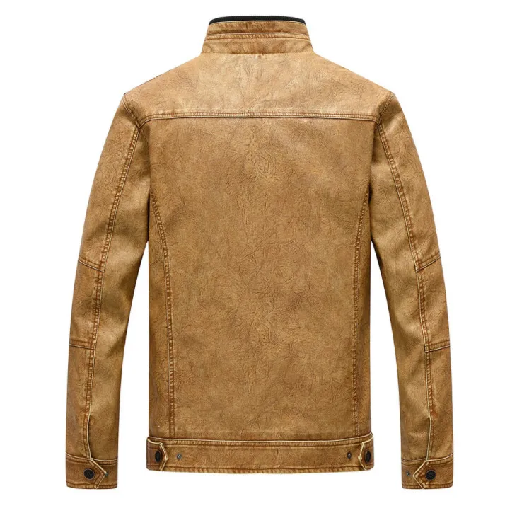 Прямая поставка новая кожаная куртка мужские повседневные мотоциклетные куртки