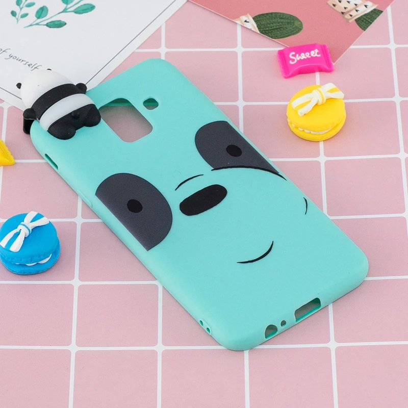 Чехол для Samsung Galaxy A6 2018 SM A600 A600F 3D мультяшный панда Единорог чехол Plus A605 A605F |