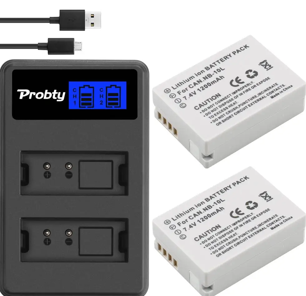 2battery and charger NB-10L сменный аккумулятор и USB двойное зарядное устройство для Canon SX40 HS SX40HS SX50 PowerShot SX40 HS SX50 HS SX60 HS - Цвет: 2battery and charger