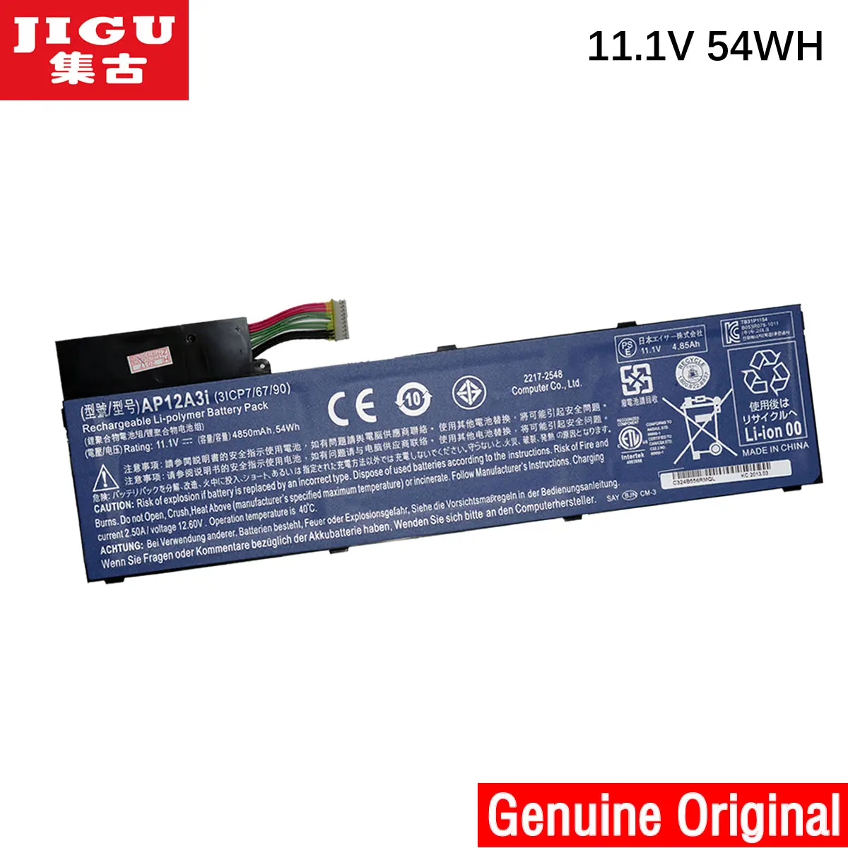 Фото JIGU 11 1 V 4850mAh оригинальный аккумулятор AP12A3i для Acer Iconia W700 Aspire Timeline Ultra U M3 581TG M5 481TG AP12A4i