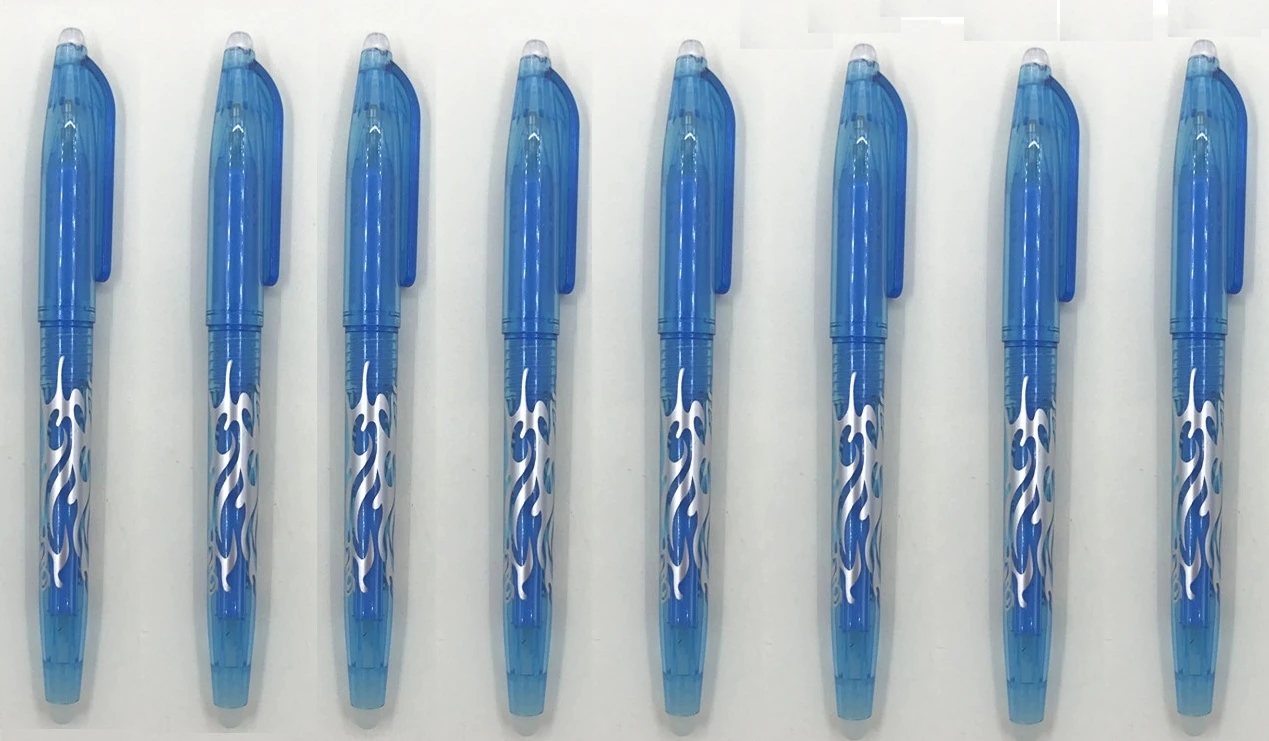 8Pcs Azure 8 шт./компл. со стирающимися чернилами гелевые ручки Magic Контроль температуры красочная ручка 0,5 мм Радужная ручка, ручка для студентов подарок школьные канцелярские товары - Цвет: 8Pcs Azure