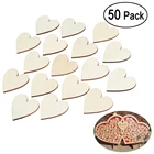 50 шт. 40 мм Пустые сердце деревянные ломтики диски украшения вырезы для вечерние Свадебная декорация рукоделие Хобби (деревянная Цвет)