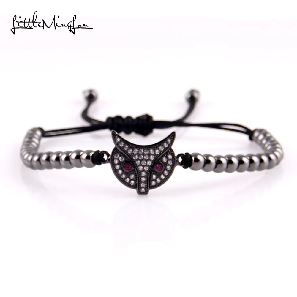 Маленькие MingLou Новый трендовый мужской браслет из бисера микро проложить CZ лиса