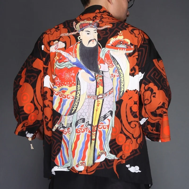 Японское кимоно кардиган для мужчин haori yukata мужской самурайский костюм одежда кимоно куртка мужская кимоно рубашка yukata haori TA475