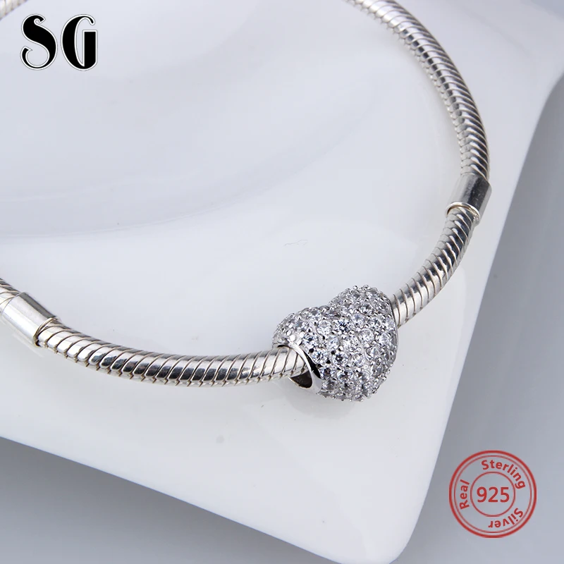 Ясно CZ berloques в Para Pulsera Бусины Fit Пандора Серебро 925 браслет кулон Роскошные DIY ювелирные подарки женщинам