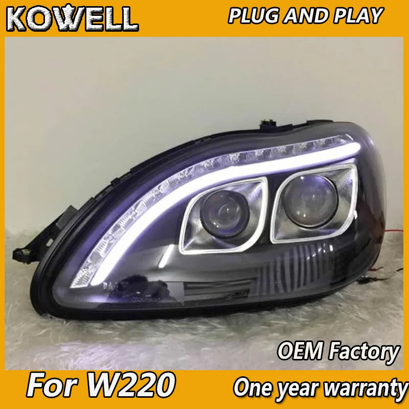 KOWELL автомобильный Стайлинг для Benz S-Class W220 S280 S320 S500 S600 S350 1999-2005 лет фары подходят 2002-2005 лет HID/Xenon модели