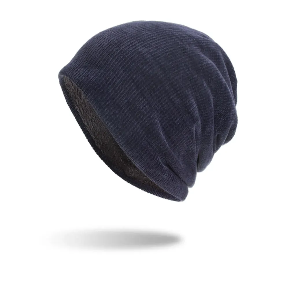 Joymay новая зимняя шапка унисекс из синели Skullies& Beanies вязаная шапка шапки Gorro шапка s для мужчин и женщин Прямая поставка WM104 - Цвет: Navy