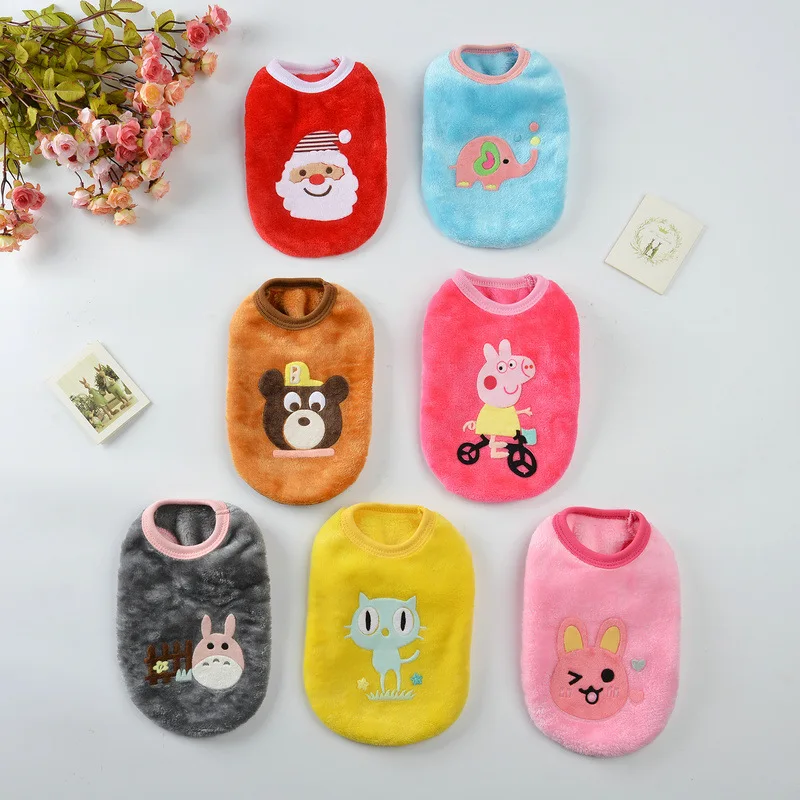 Cartoon Pet Dog Clothes for Dogs Winter Puppy Vest Clothing Small Chihuahua Yorkshire Shirt T-shirt Cat Costume |