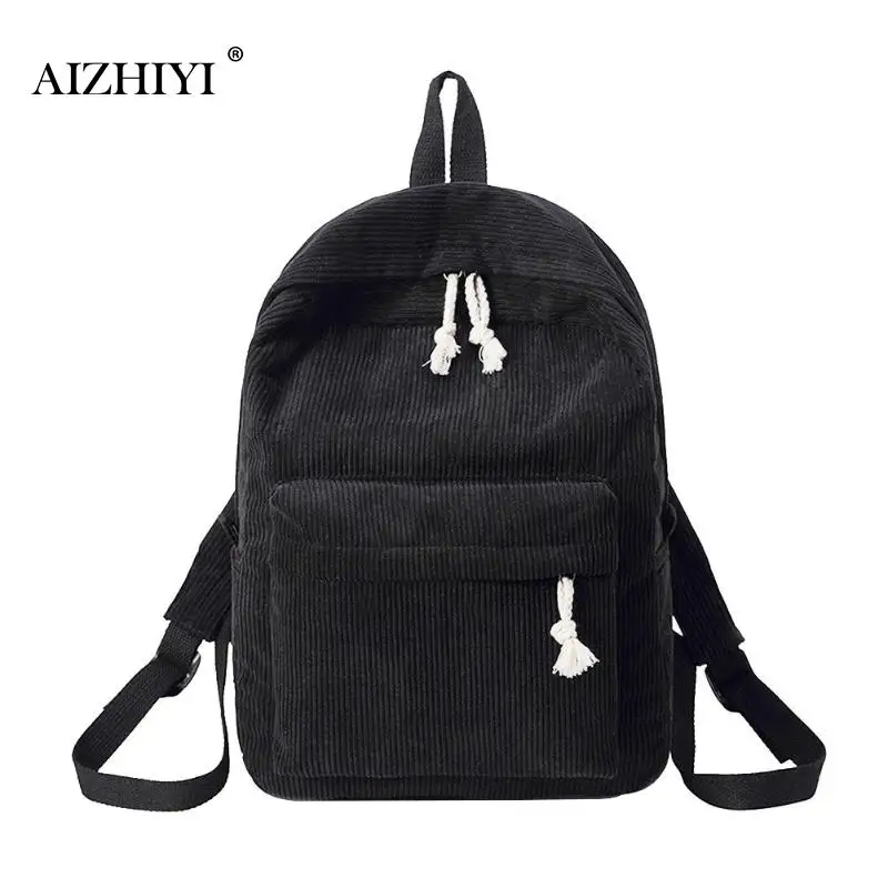 Вельветовые рюкзаки для женщин Mochila Модный зимний Повседневный стильный женский рюкзак в полоску для путешествий школьная сумка для девочек-подростков