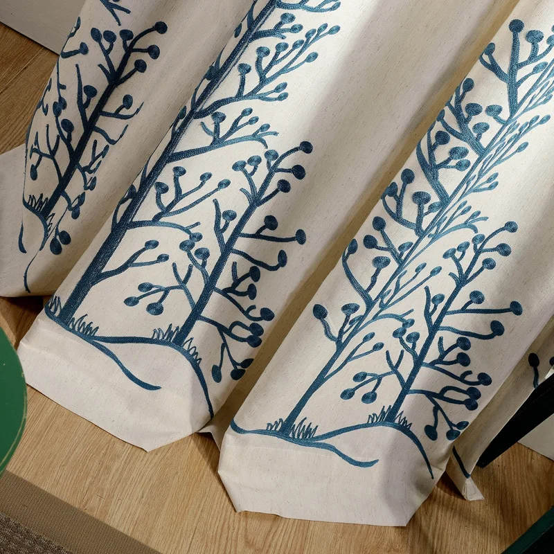 

MYRU Embroidered Elegant Tree Design Curtain for Bedroom