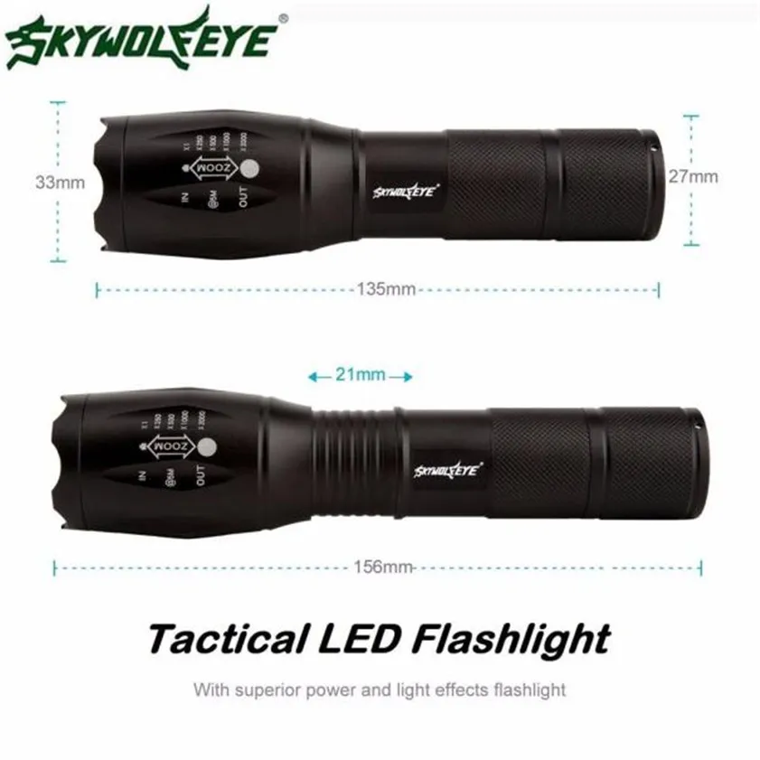 Светодиодный фонарик SkyWolfeye XM-LT6CREE 4000 лм тактический светодиодный G700X800 с