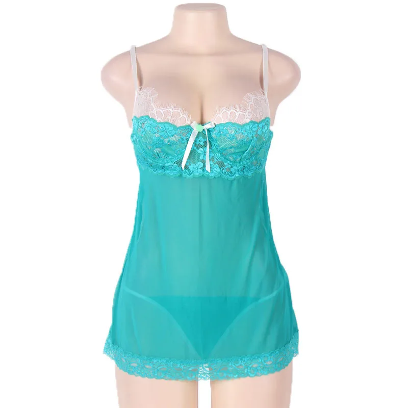 2018 Новое Кружевное сексуальное прозрачное платье плюс размер женское белье