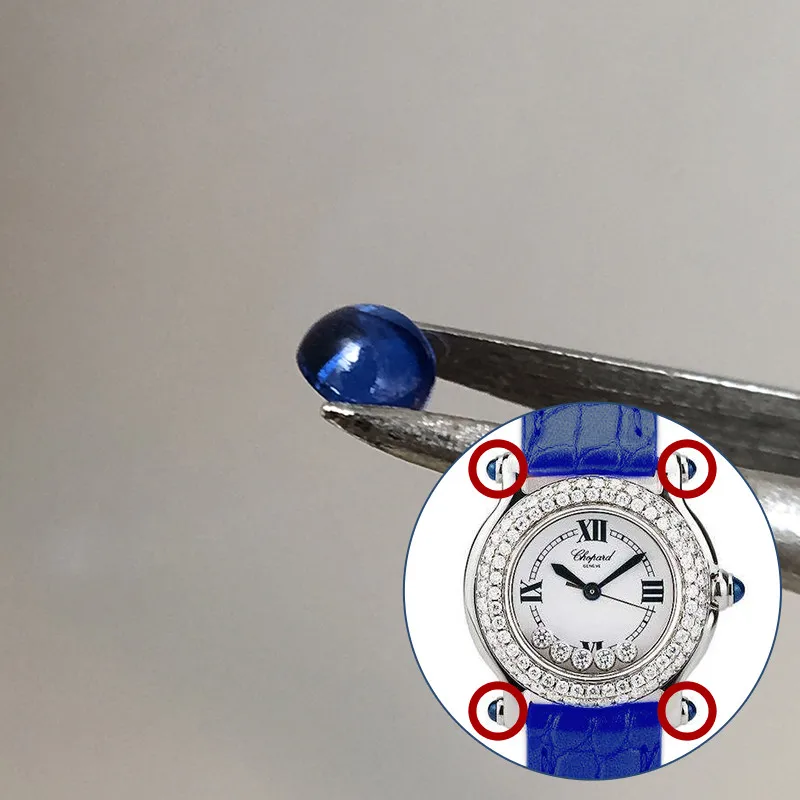 Сапфировое стекло с голубым цирконием для Chopard счастливые бриллианты 27829