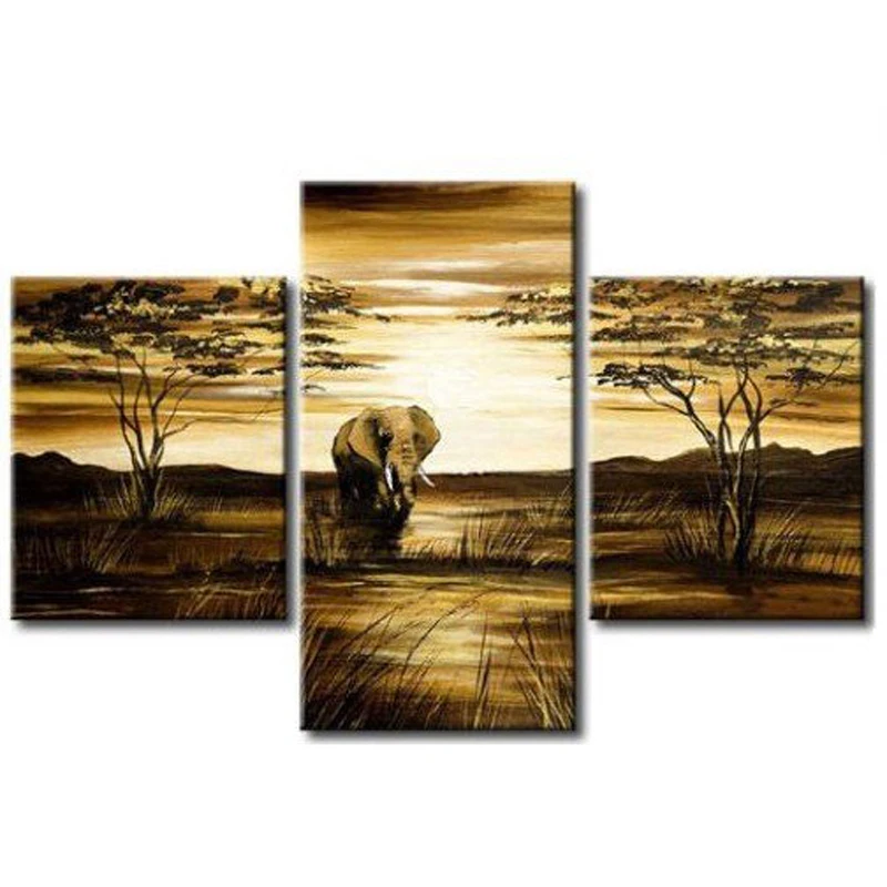 Новая современная ручная роспись маслом на холсте Африканский ландшафт Саванна