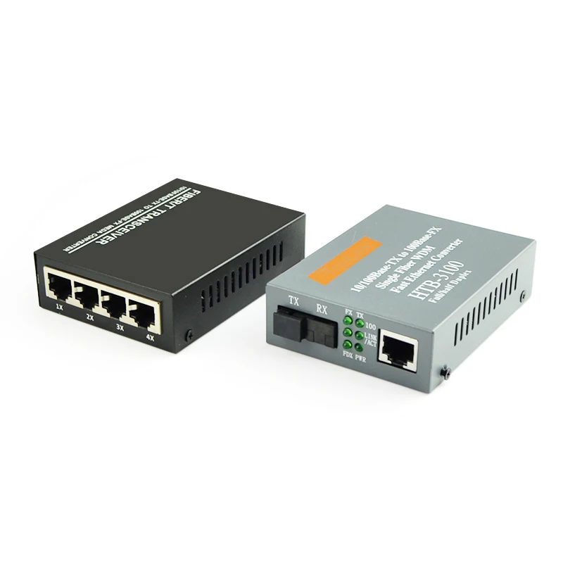 1 двойной медиаконвертер 10/100 м Fast Ethernet RJ45 4 SFP + HTB3100 20 км простой оптоволоконный