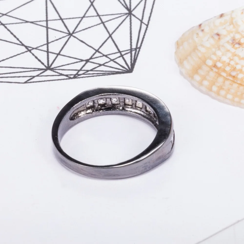 Модные роскошные женские кольца черного цвета в стиле панк свадебные с