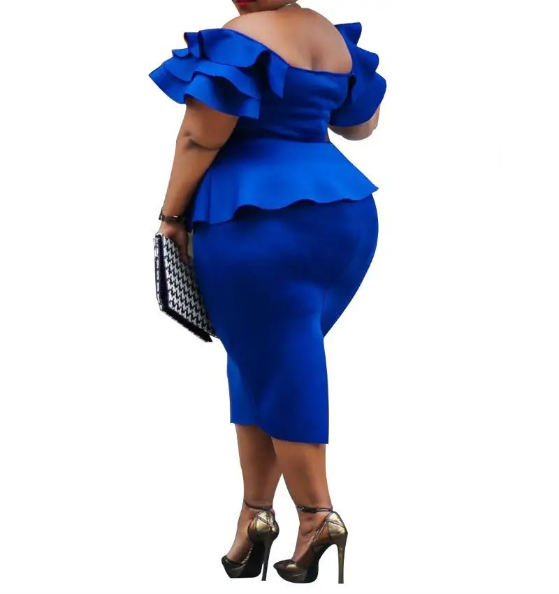 Женское платье на одно плечо с бантом пуговицах вырезом в виде листьев лотоса