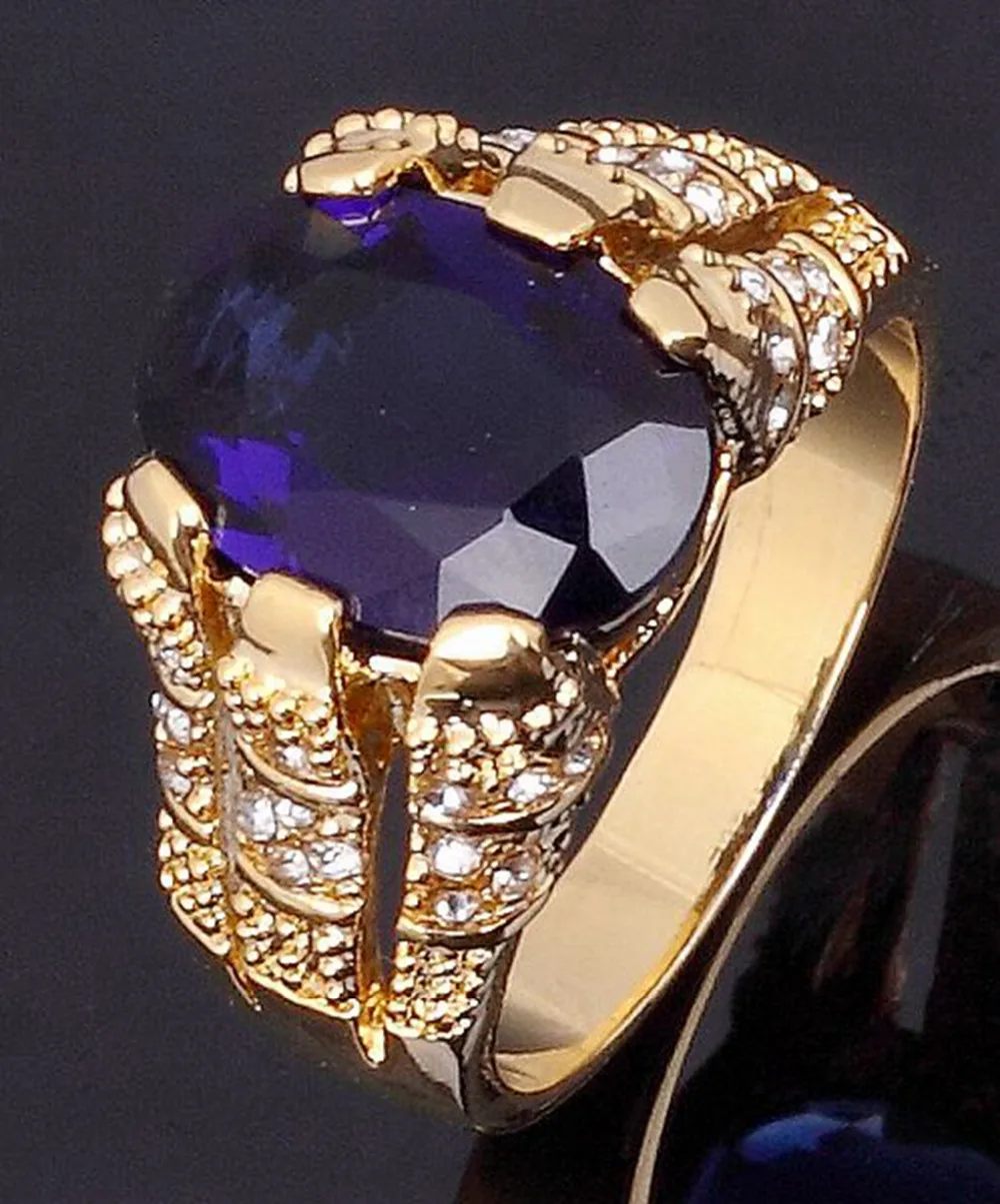 Мужское кольцо SuoHuan с большим камнем и синим цирконием Размер 7 13|anniversary ring|gold