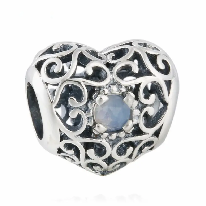 925 пробы серебро ажурные Подпись прозрачный кристалл камень-талисман в форме