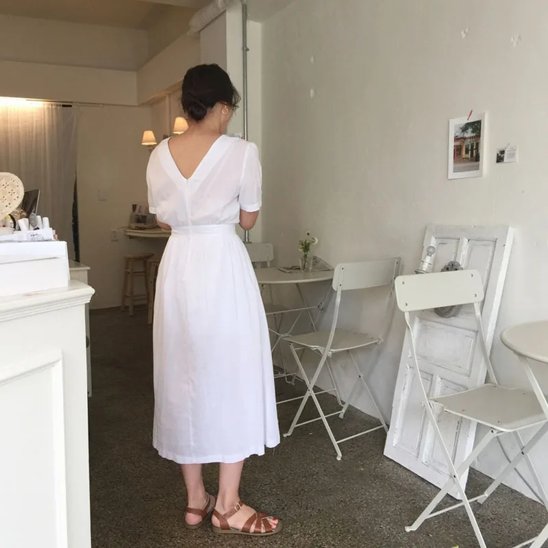 2019 Новое Женское летнее повседневное желтое чистое хлопковое Длинное Платье