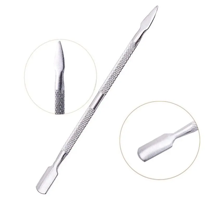 1 Set 4 Pieces Cuticle Pusher UV Gel Polish Soak Off Remover Tool Nail Art Trimmer (4 PCS Silver) | Красота и здоровье