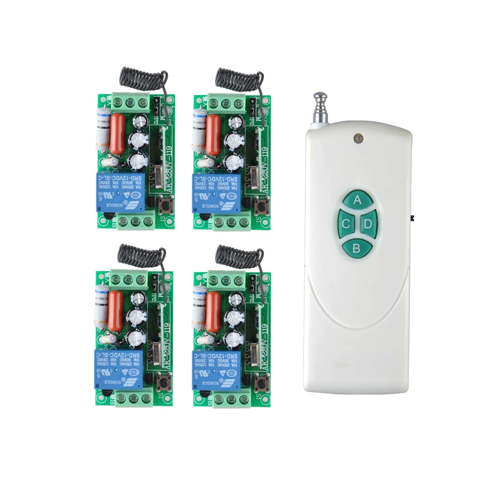 Реле радиочастотного дистанционного управления переменного тока 220 В 1 канал 10 А