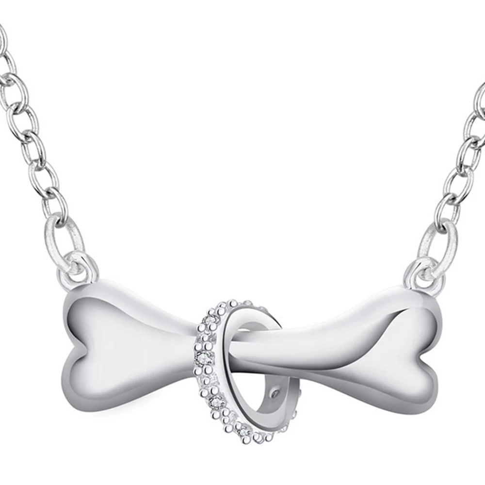 Серебряное ожерелье для собак с подвеской кости, колокольчиком и биркой Hot Paw, 18 дюймов, оптовая продажа для щенков и домашних питомцев.