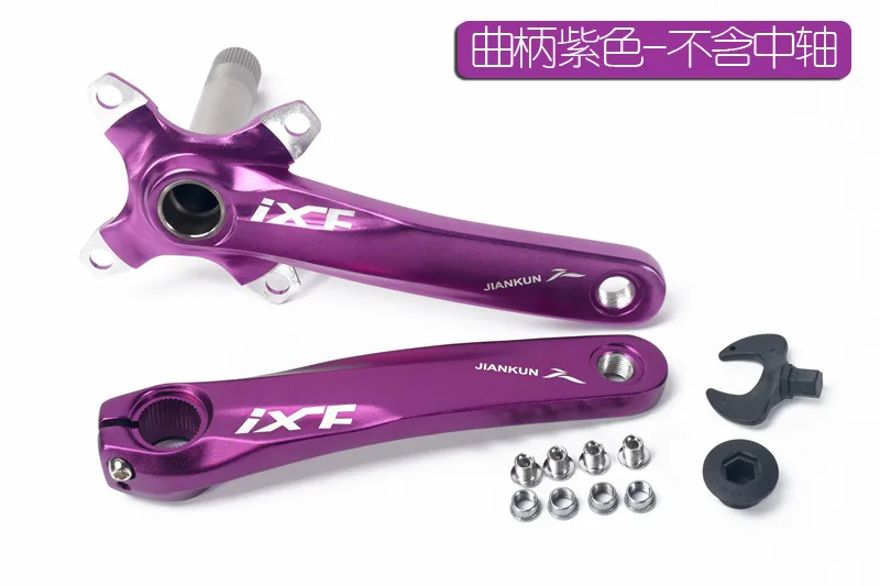 purple crank IXF MTB горный велосипед кривошипная Звездочка BB Нижний Кронштейн Набор внешних коленчатых подшипников совместимая с BCD104mm кривошипная - Цвет: purple crank