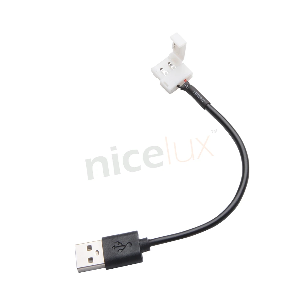30 см 2 Контактный USB LED разъем ленты для 8 мм 10 5 в SMD 5050 3528 IP20 не водонепроницаемая