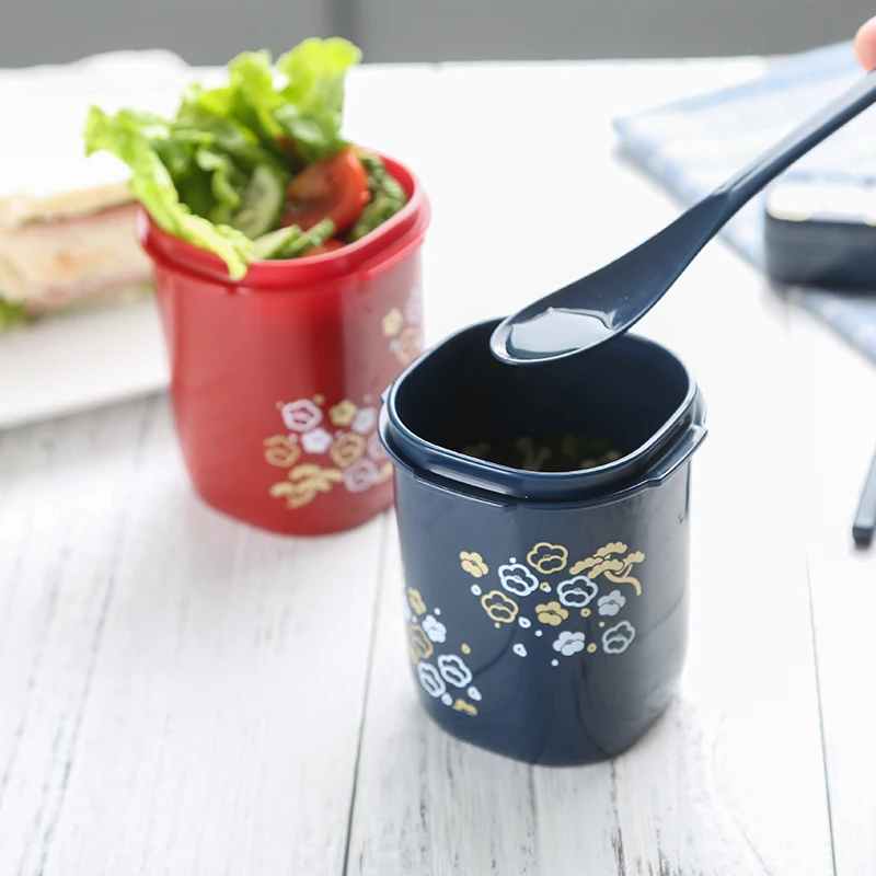 Японский бенто двухслойный Ланч бокс с крышкой прямоугольный пластиковый